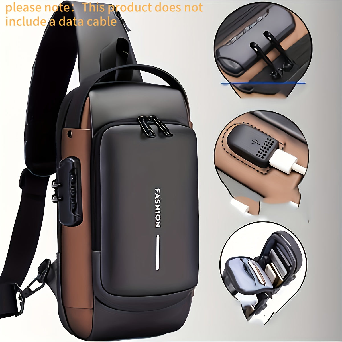 Password Lock Anti-Theft Shoulder Cross Body Bag