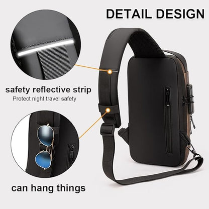 Password Lock Anti-Theft Shoulder Cross Body Bag