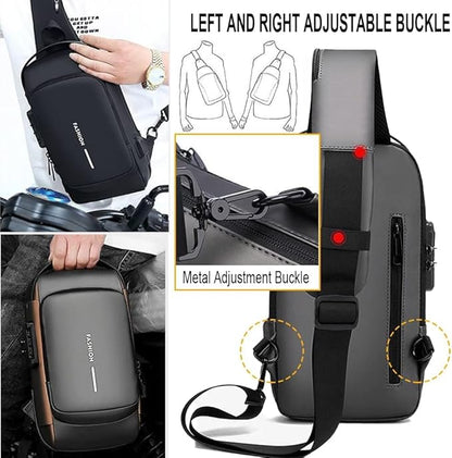 Password Lock Anti-Theft Shoulder Cross Body Bag